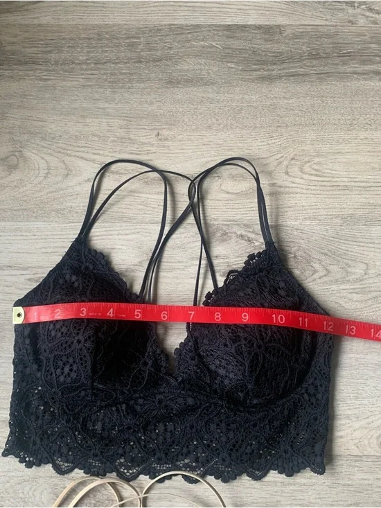 Auden Lace Bralette Duo — Black & Cream/Ivory Strappy Lace Bralettes - Picture 2 of 6